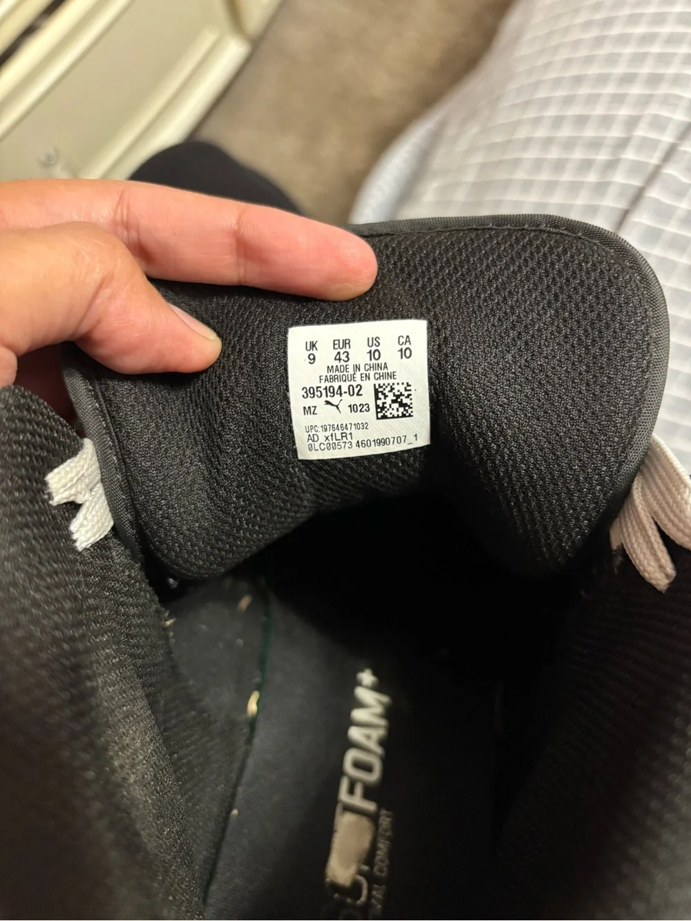 Puma Black and White Foam-Cushion High-Top Sneaker - Picture 3 of 4